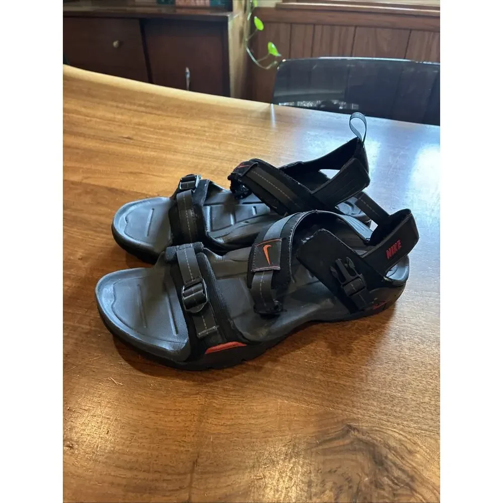 Nike ACG Sport Vintage Sandals Black Red Hiking Walking Running Straprunner 10